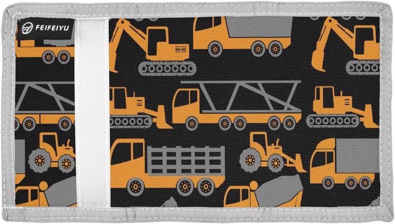Krafig Construction Vehicle Kids Wallets for Boys Girls, Toddler Trifold Wallet for Boys, Novelty Wallet for Childrens, Coin Case Card Pocket Money Organizer for Teens Youth Men Teenager - Image 2